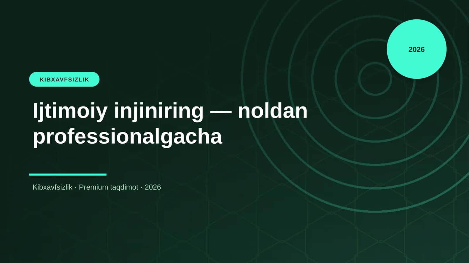 Ijtimoiy injiniring — noldan professionalgacha 1