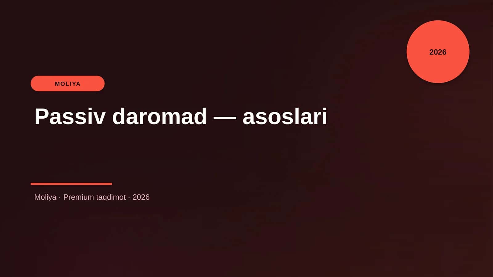 Passiv daromad — asoslari 1