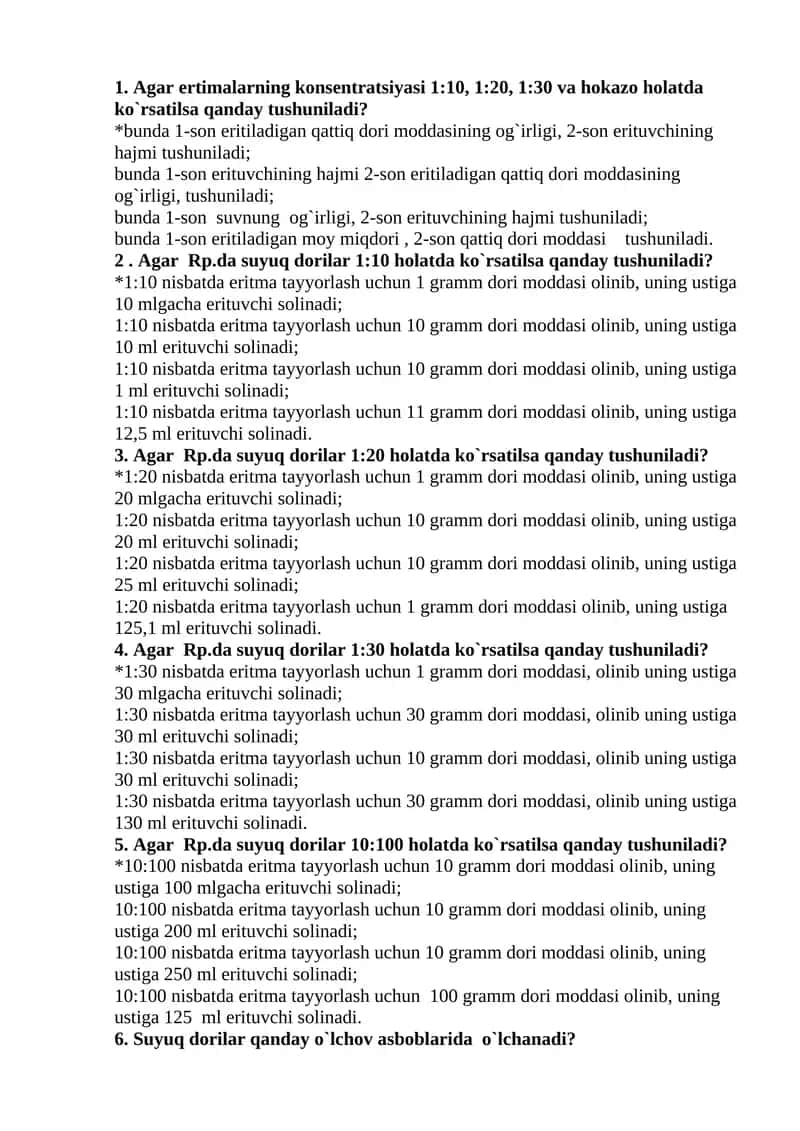 Eritmalardagi konstratsiyani tushuning 1