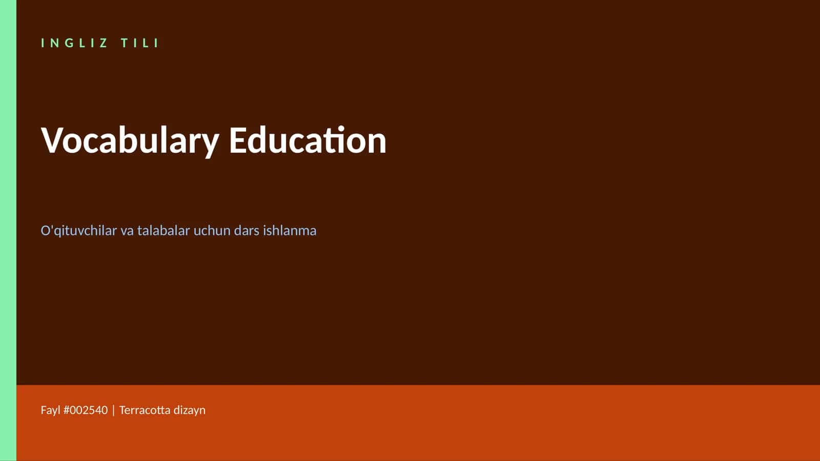 Vocabulary Education 1