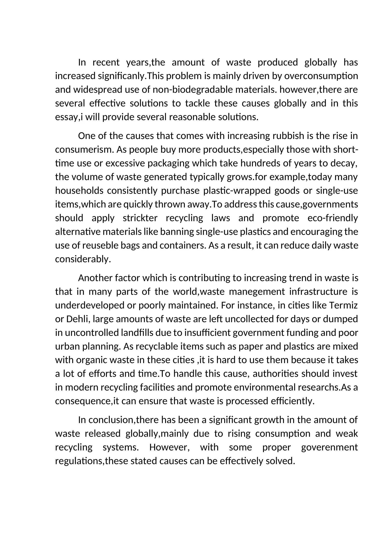 Effective Solutions to Global Waste Problem 1
