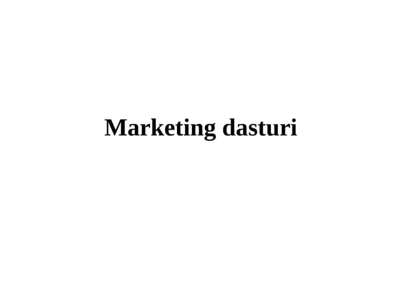 Marketingdasturi 1