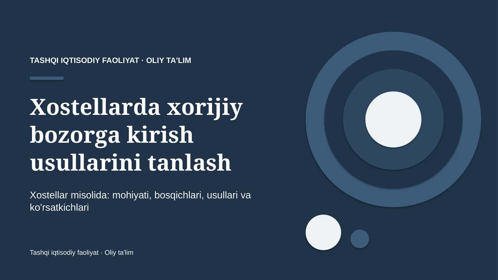 xostellarda xorijiy bozorga kirish usullarini tanlash 2762 1