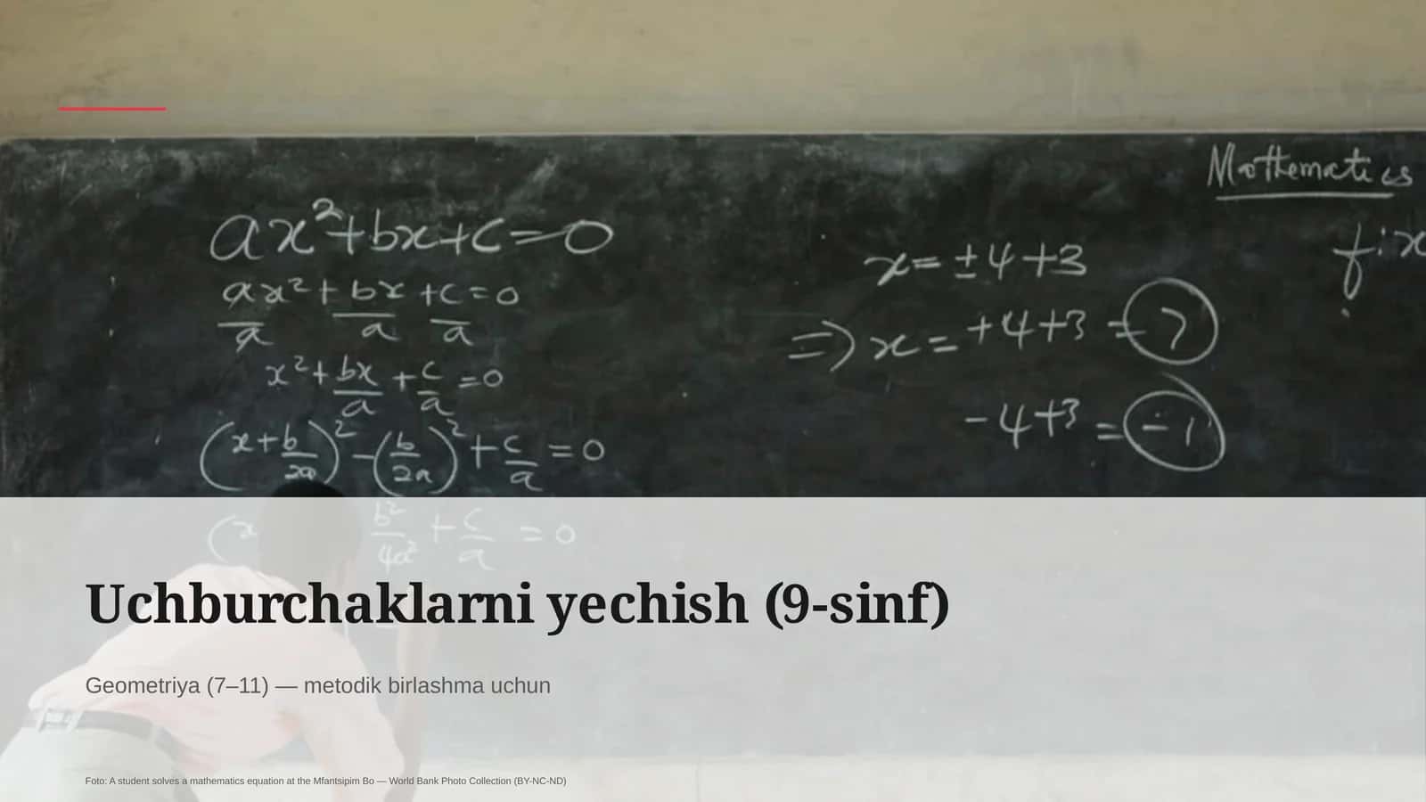 Uchburchaklarni yechish (9-sinf) 3