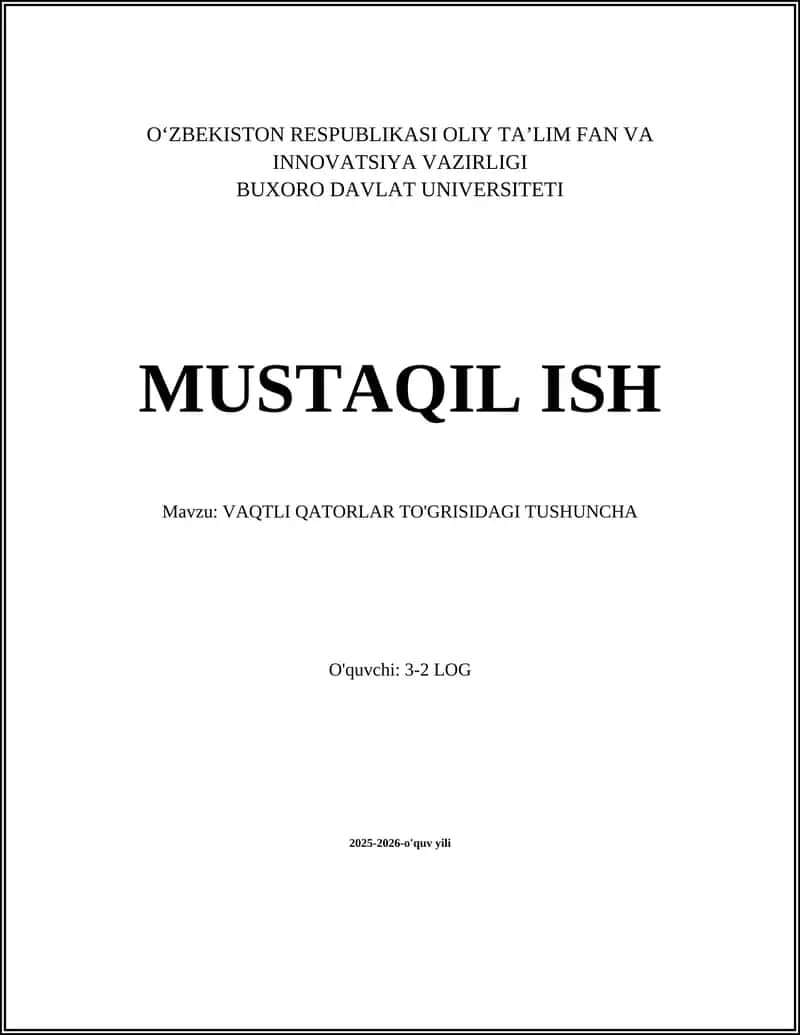 VAQTLI QATORLAR TO'GRISIDAGI TUSHUNCHA 1