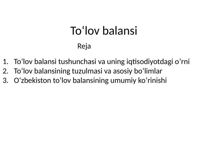 Toʻlov balansi 1
