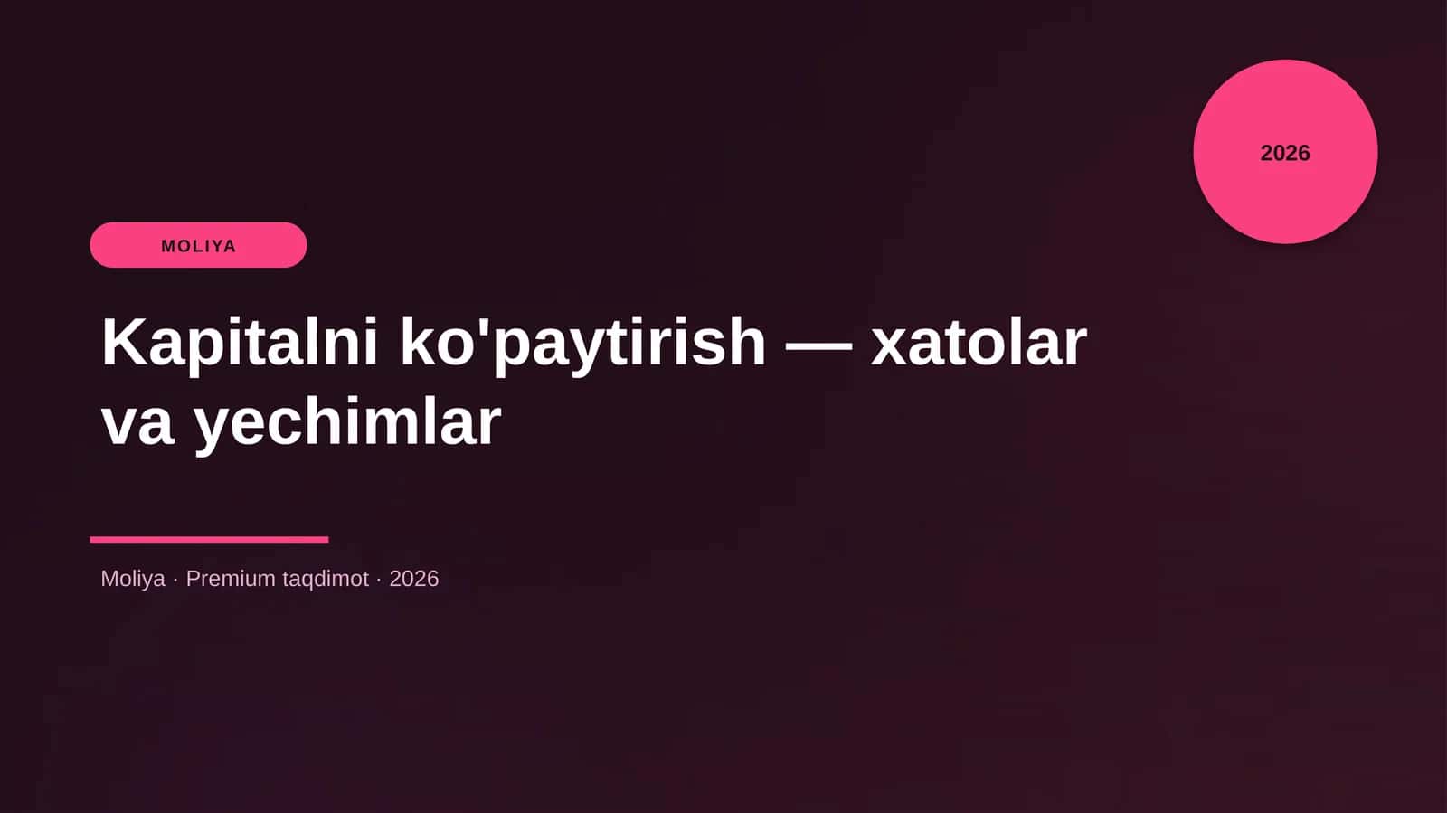 Kapitalni ko'paytirish — xatolar va yechimlar 1