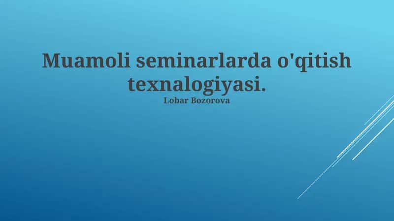 Texnologiyalarni O'qitishning Zamonaviy Usullari 1
