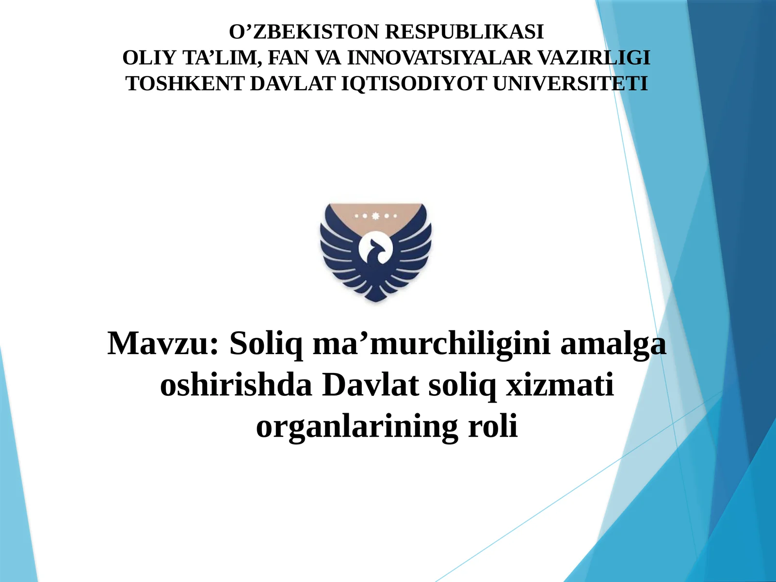 Soliq ma’murchiligini amalga oshirishda Davlat soliq xizmati organlarining roli 1
