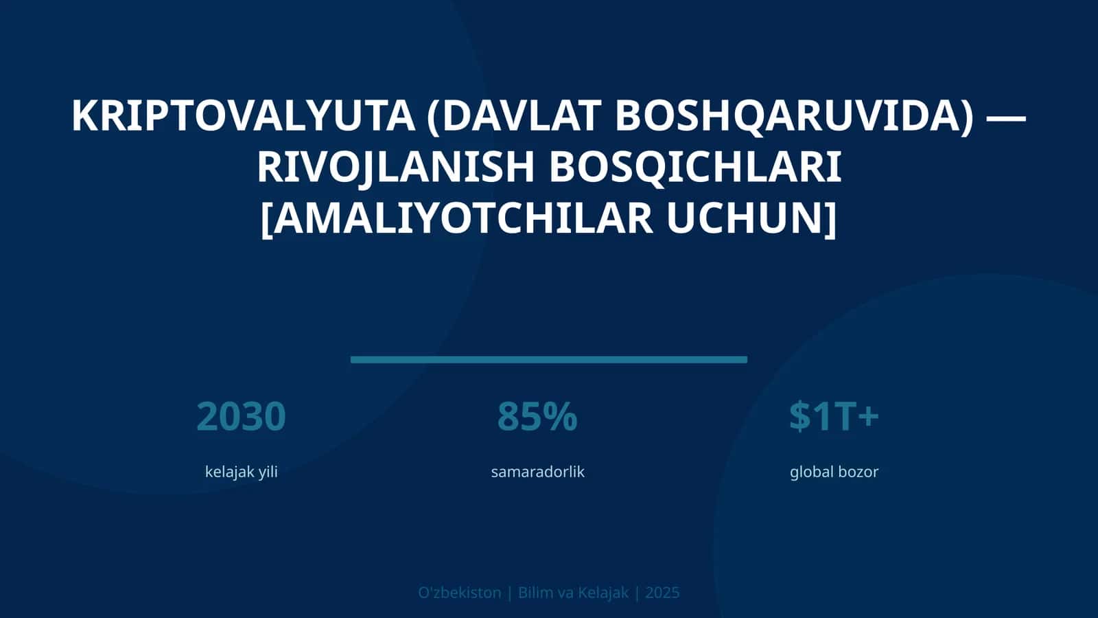 Kriptovalyuta (davlat boshqaruvida) — rivojlanish bosqichlari [amaliyotchilar uchun] 1