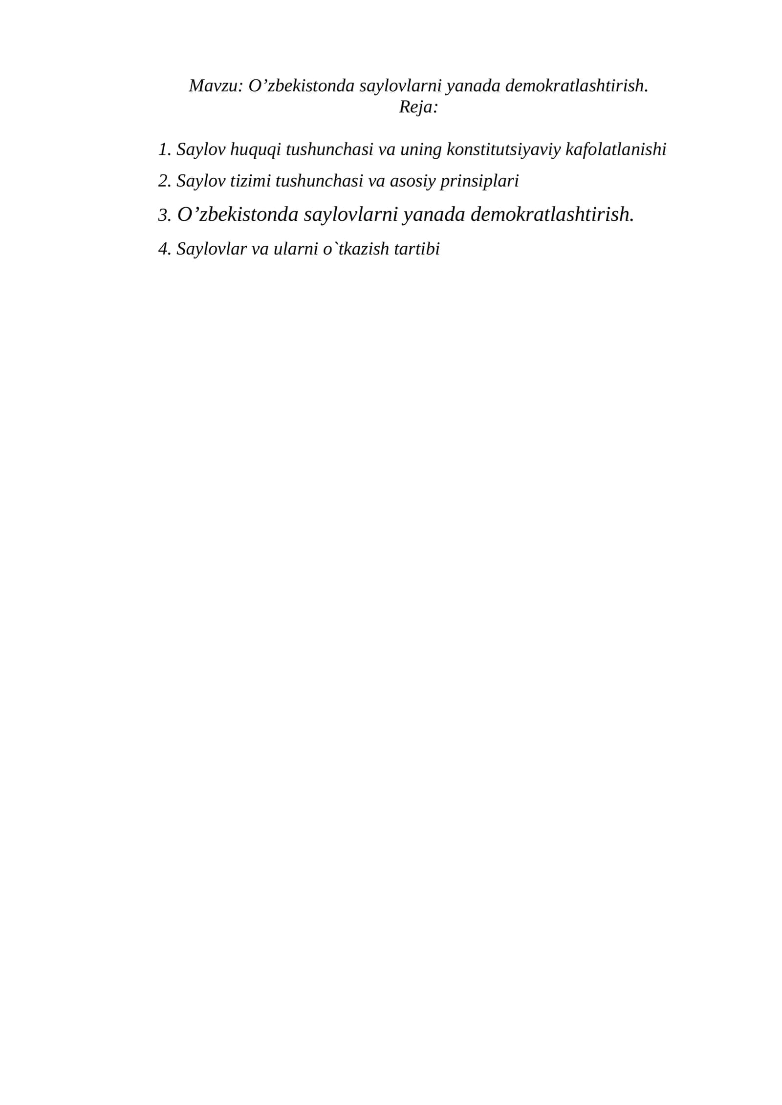 O’zbekistonda saylovlarni yanada demokratlashtirish 1