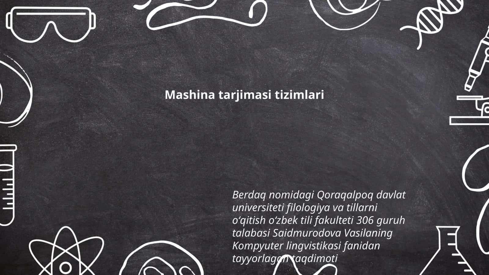 Mashina tarjimasi tizimlari 1