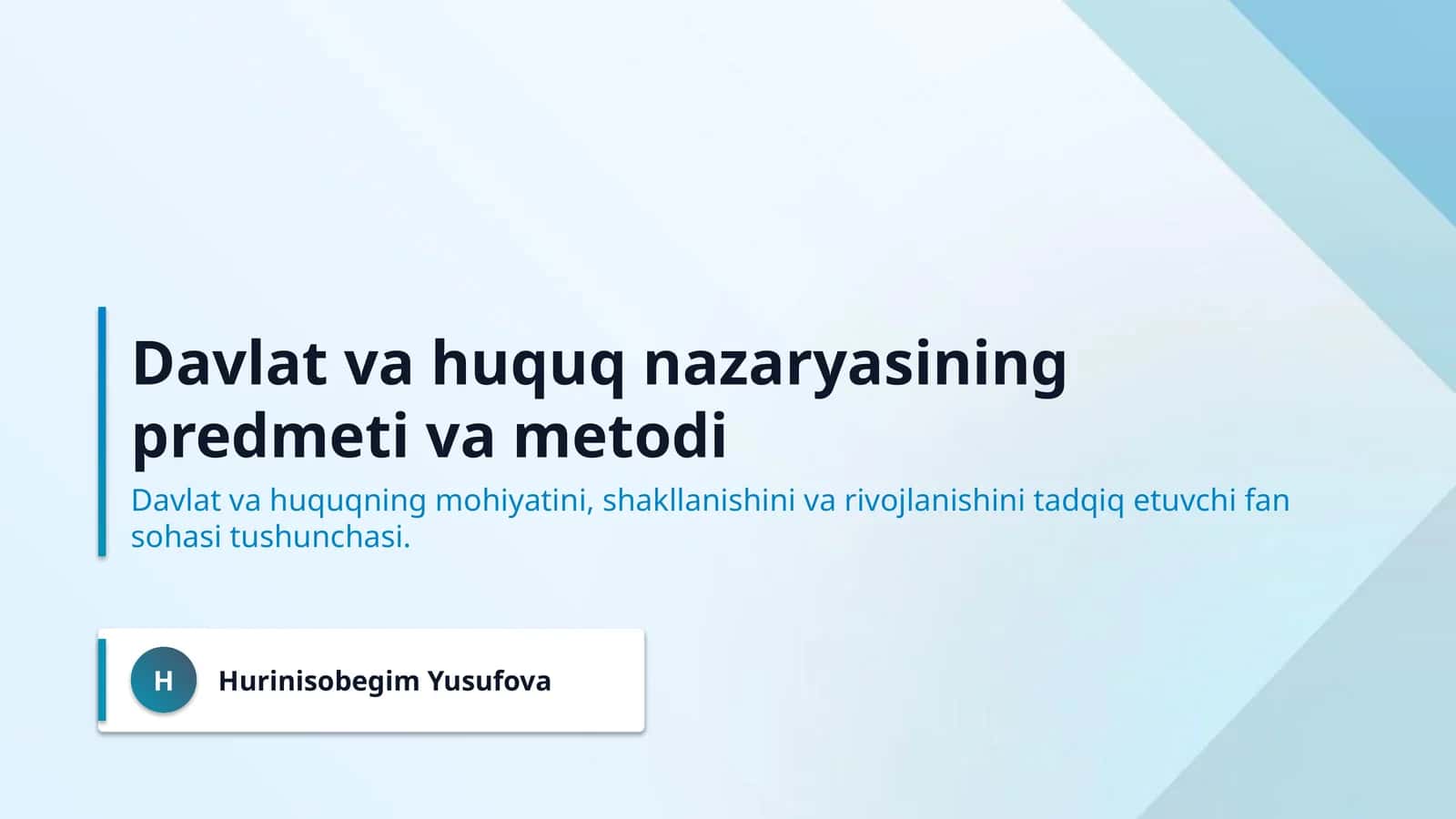 Davlat va huquq nazaryasining predmeti va metodi 1