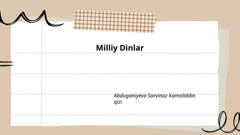 Milliy Dinlar 1