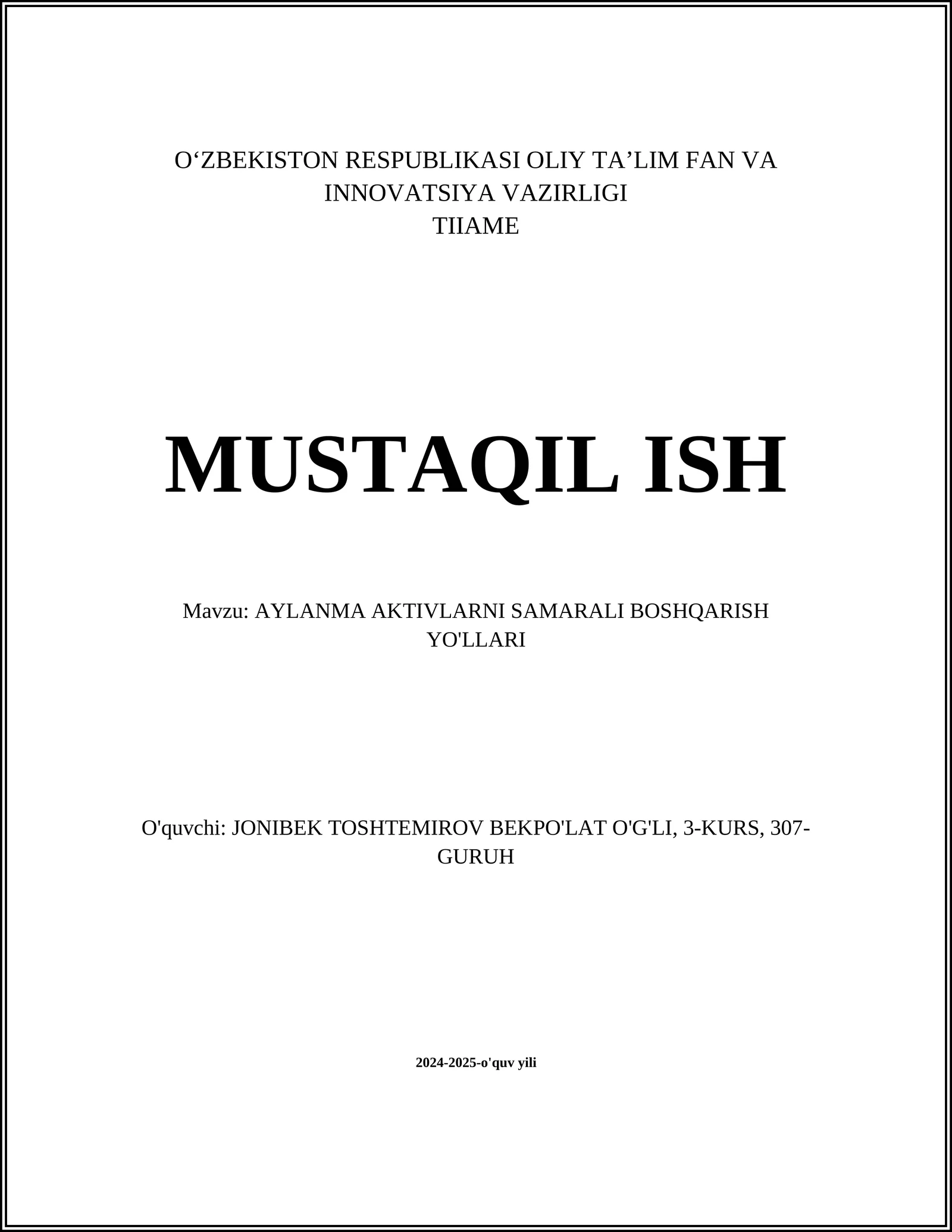 AYLANMA AKTIVLARNI SAMARALI BOSHQARISH YO'LLARI 1