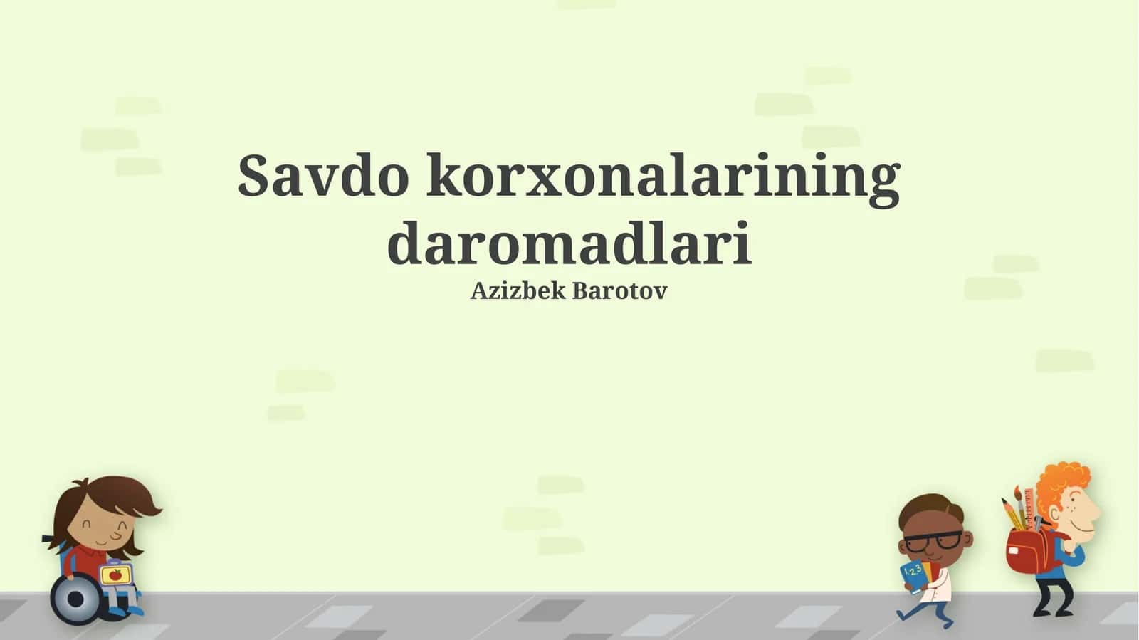 Savdo korxonalarining daromadlari 1