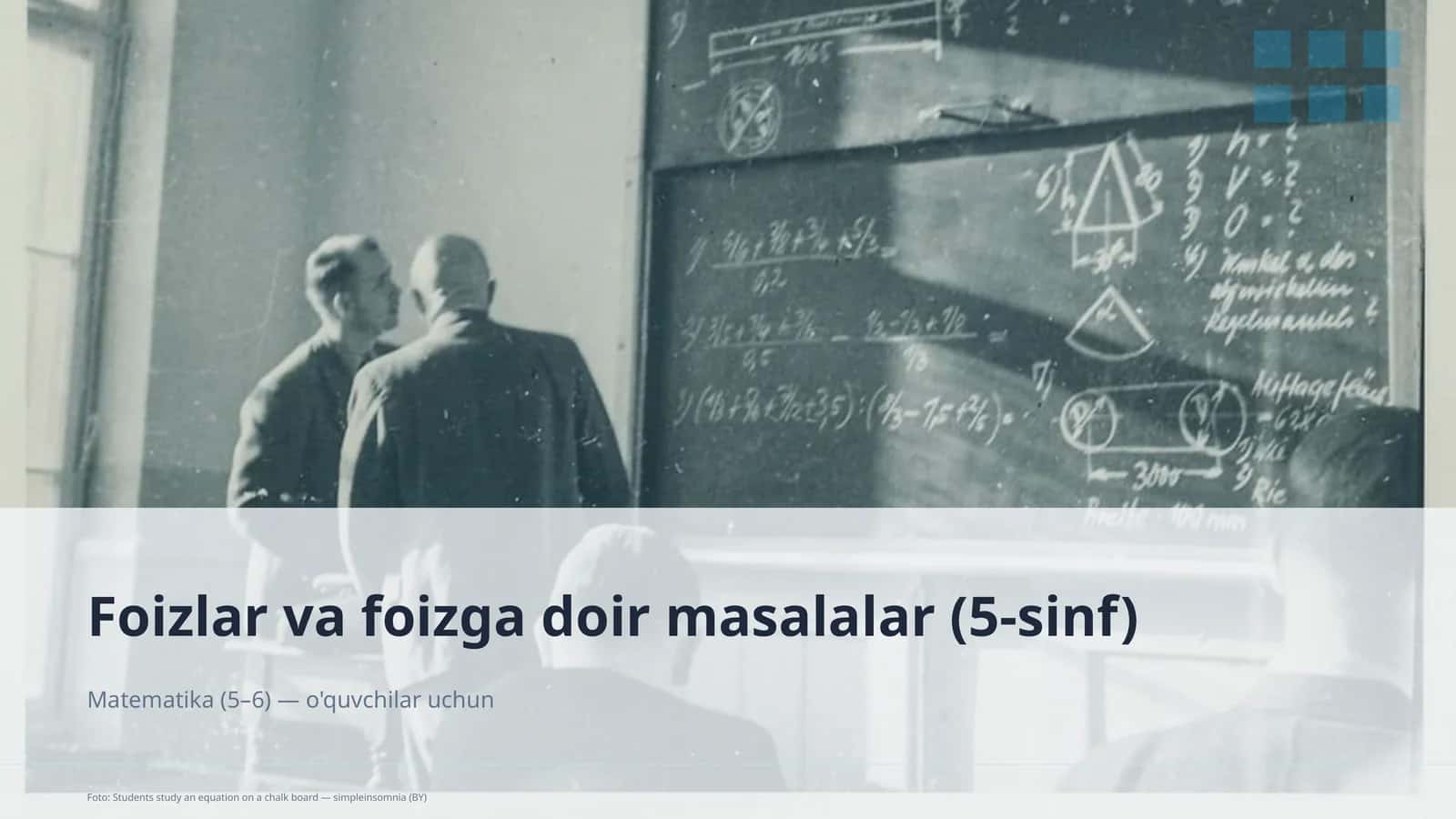 Foizlar va foizga doir masalalar (5-sinf) 1