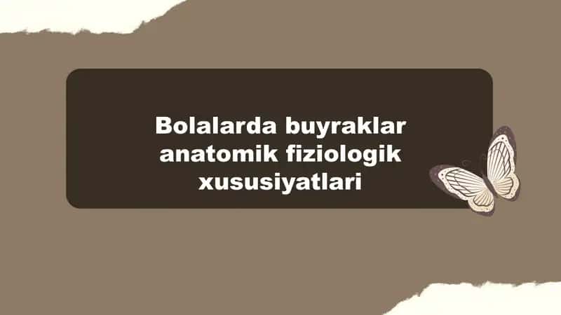 Bolalarda buyraklar anatomik fiziologik xususiyatlari 1
