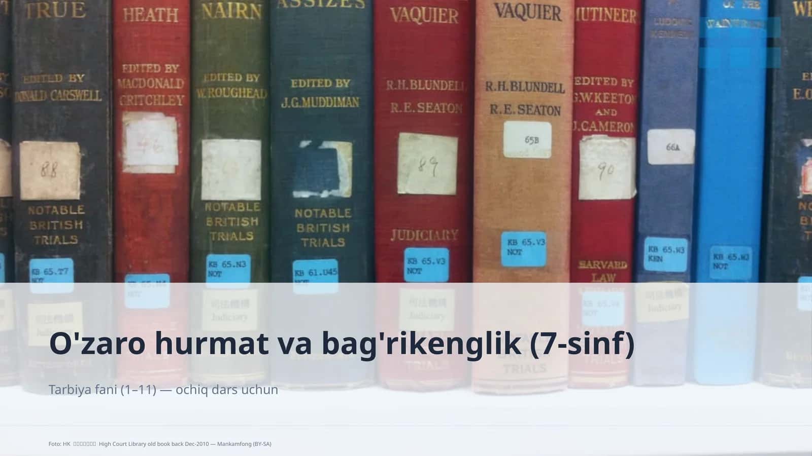 O'zaro hurmat va bag'rikenglik (7-sinf) 1
