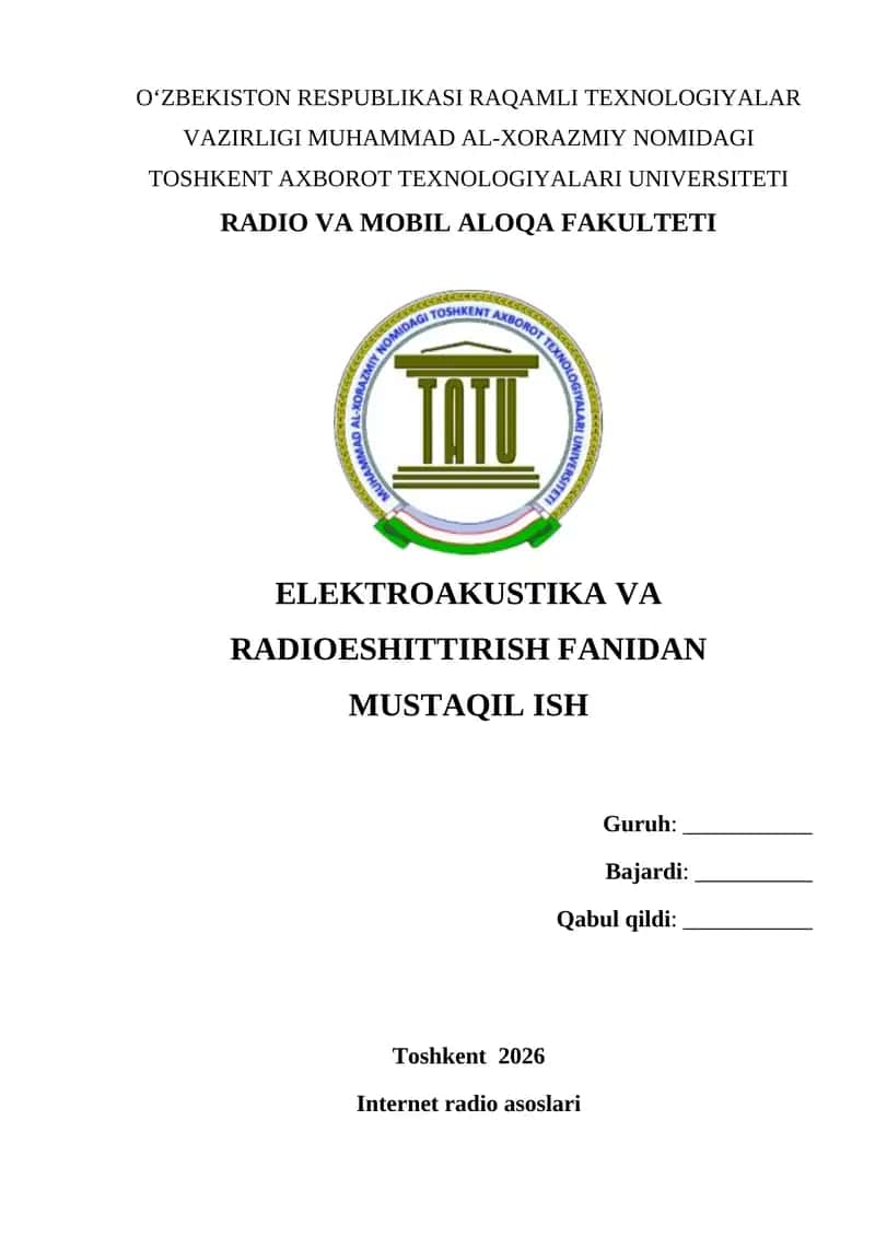Internet radio asoslari 1