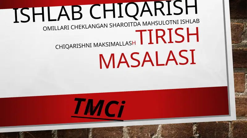 Ishlab chiqarish omillari 1
