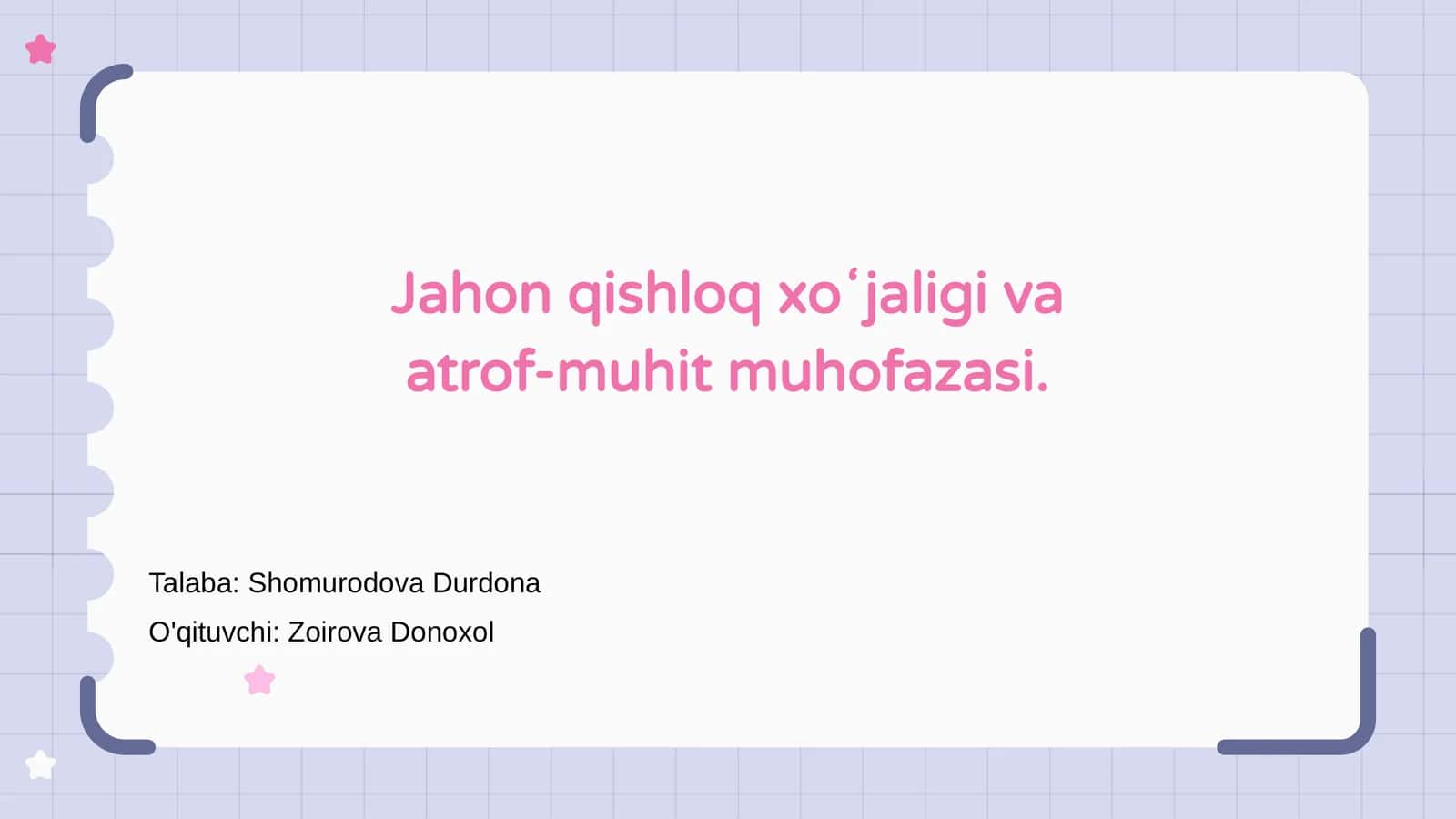 Jahon qishloq xoʻjaligi va atrof-muhit muhofazasi 1