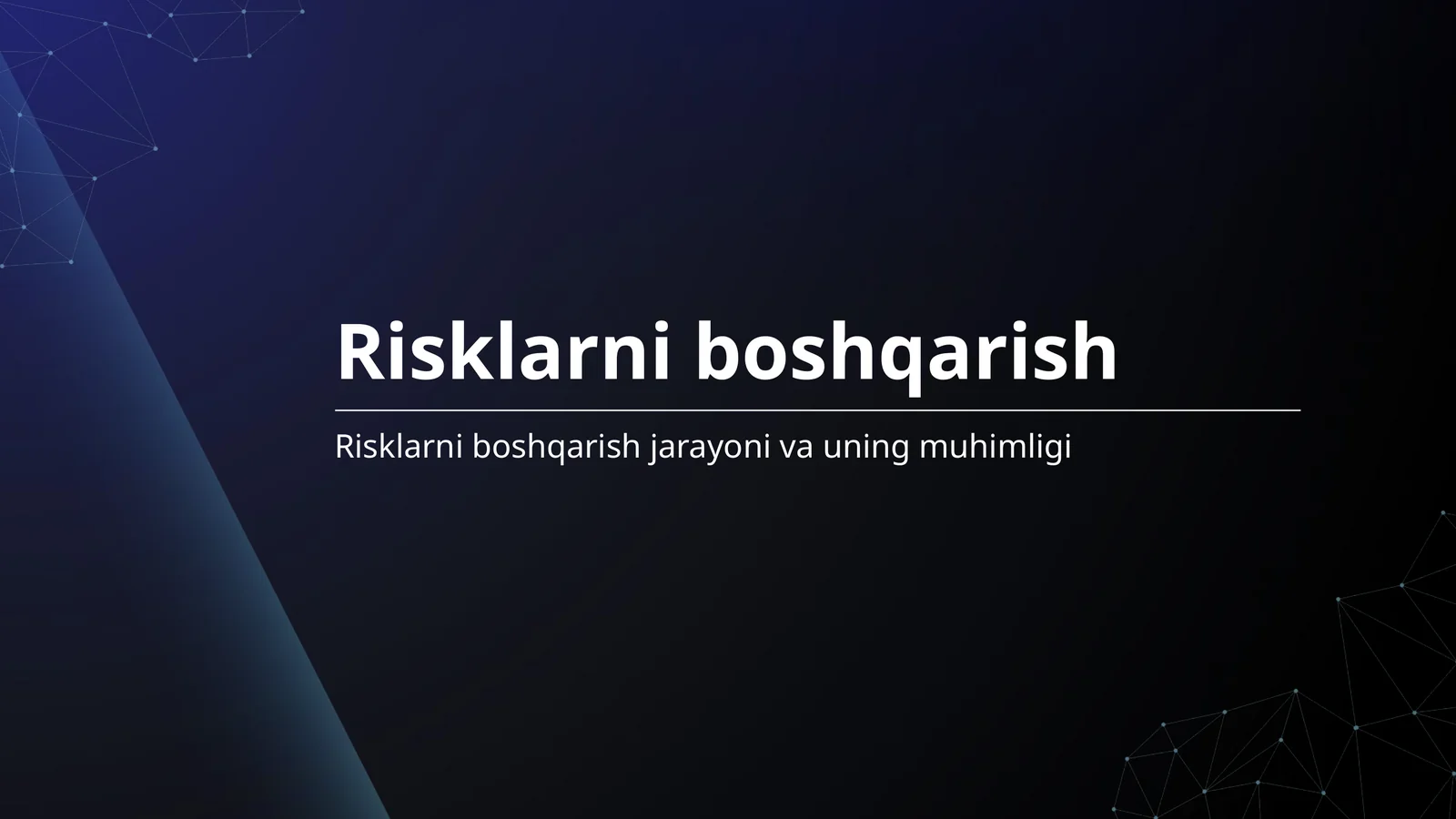 Risklarni boshqarish 1