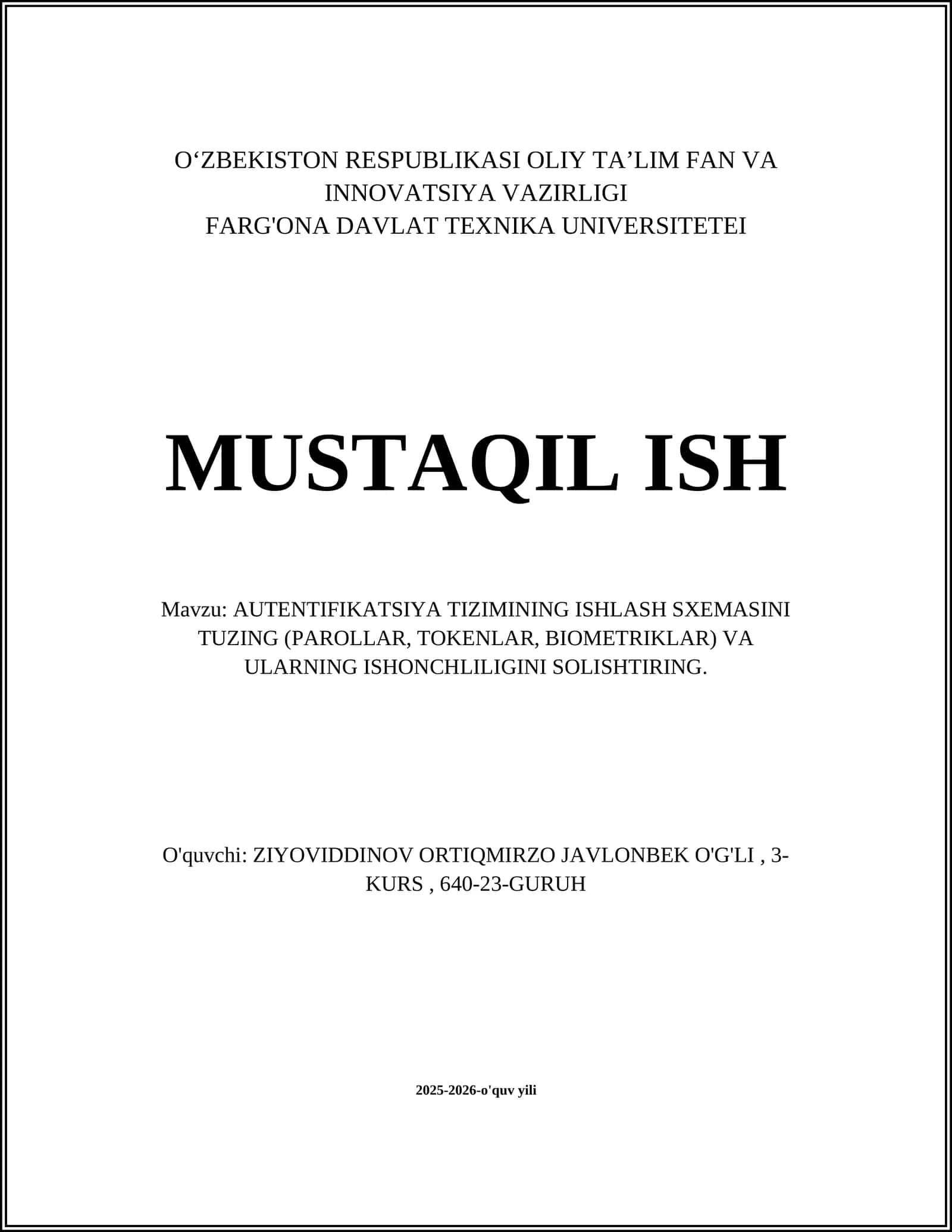 AUTENTIFIKATSIYA TIZIMINING ISHLASH SXEMASI 1