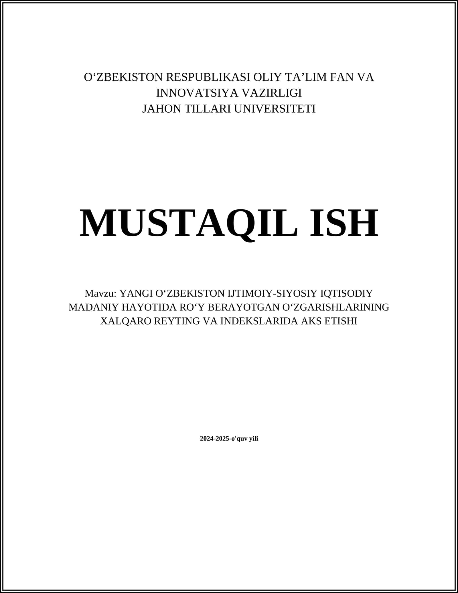 YANGI O‘ZBEKISTON IQTISODIY ERKINLIK INDEKSI 1