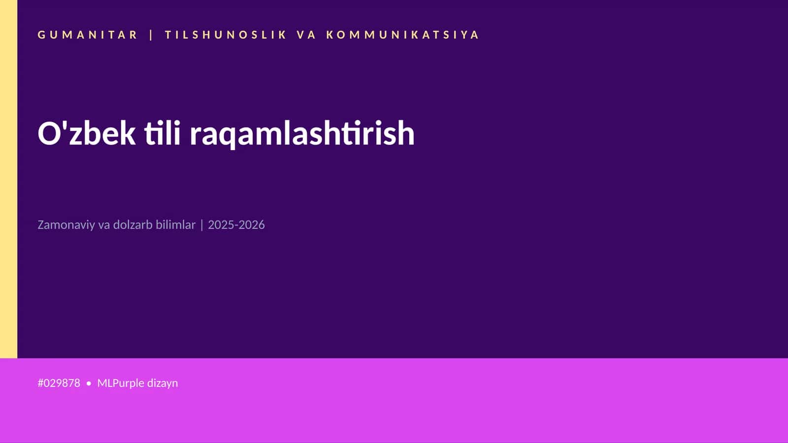 O'zbek tili raqamlashtirish 1