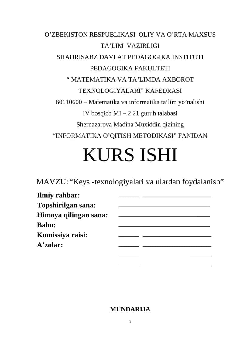 Keys -texnologiyalari va ulardan foydalanish 1