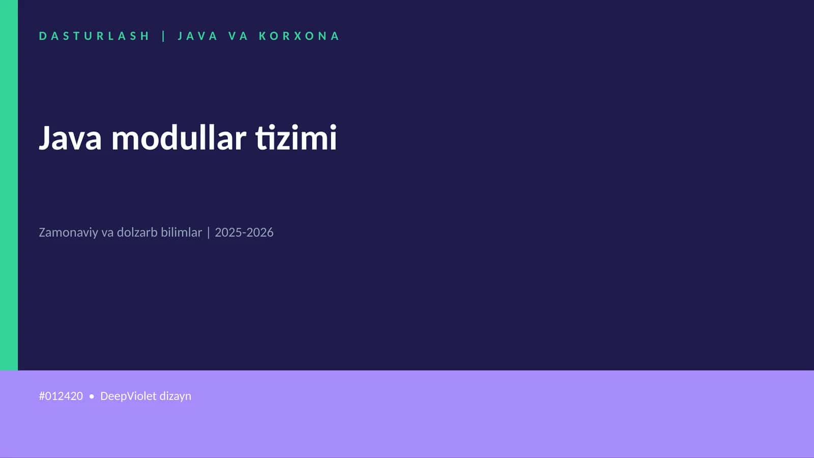 Java modullar tizimi 1