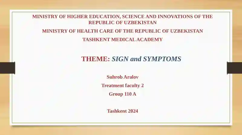 SIGN and SYMPTOMS