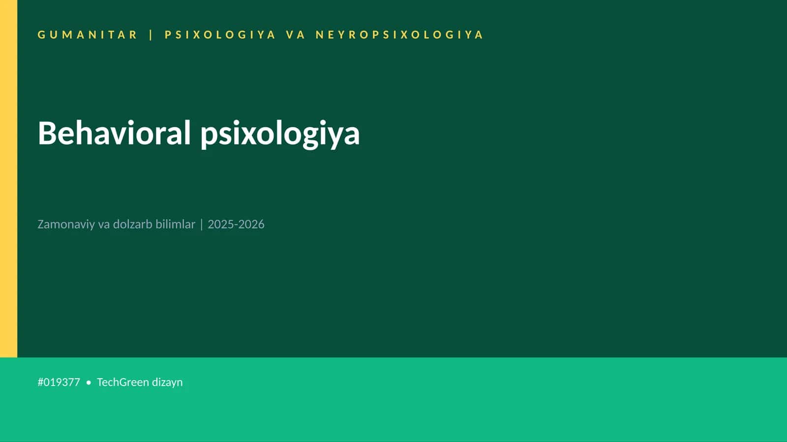 Behavioral psixologiya 1