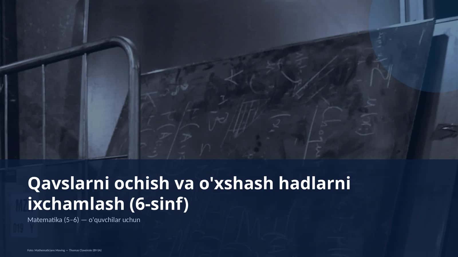 Qavslarni ochish va o'xshash hadlarni ixchamlash (6-sinf) 1