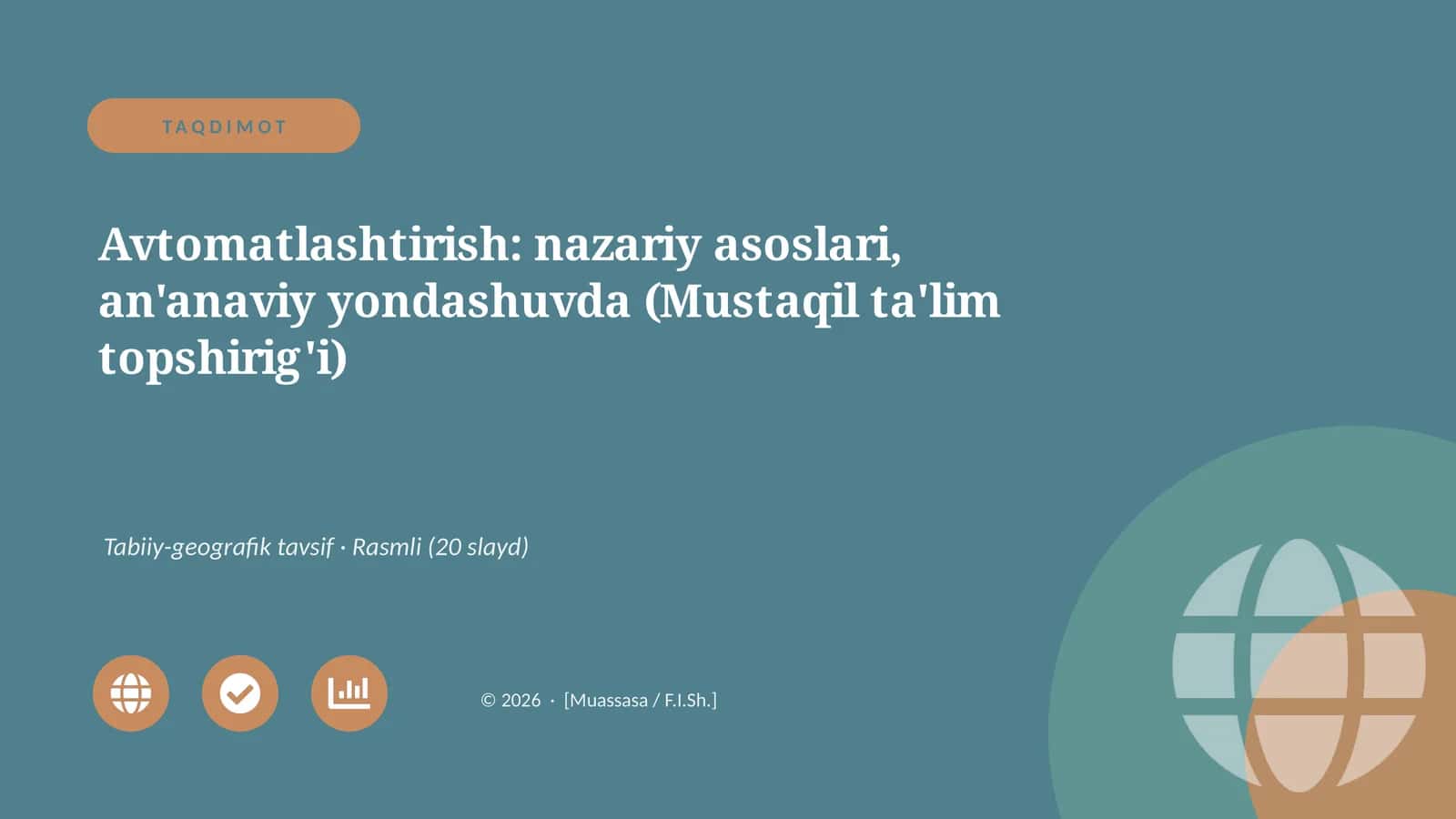 Avtomatlashtirish: Nazariy Asoslari, An'anaviy Yondashuvda 1