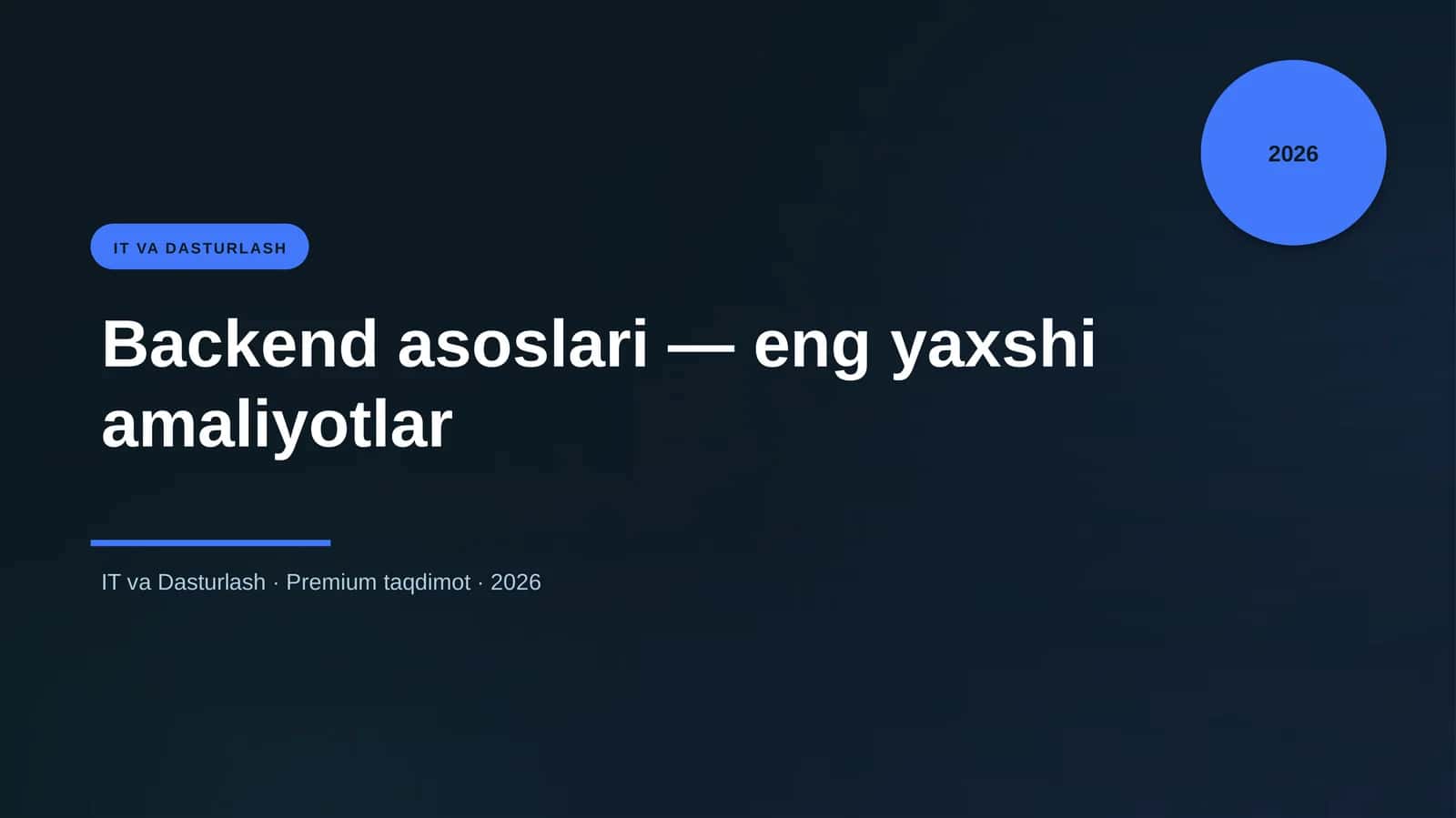 Backend asoslari 1