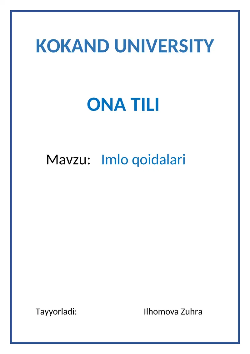 Imlo qoidalari 1