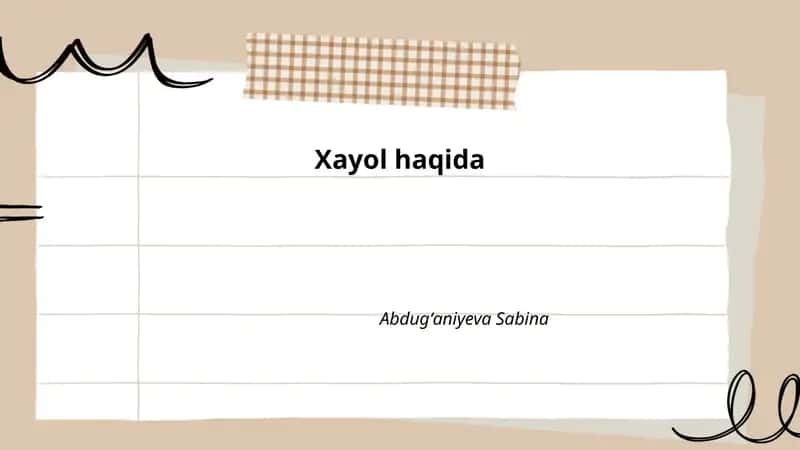 Xayol haqida 1