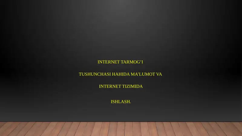 Internet tarmog’i 1