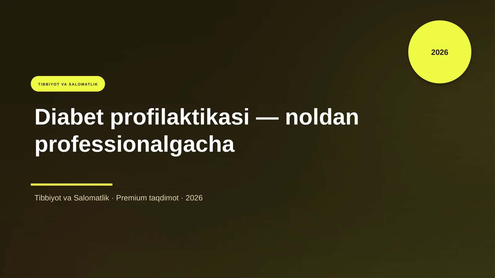 Diabet profilaktikasi — noldan professionalgacha 1