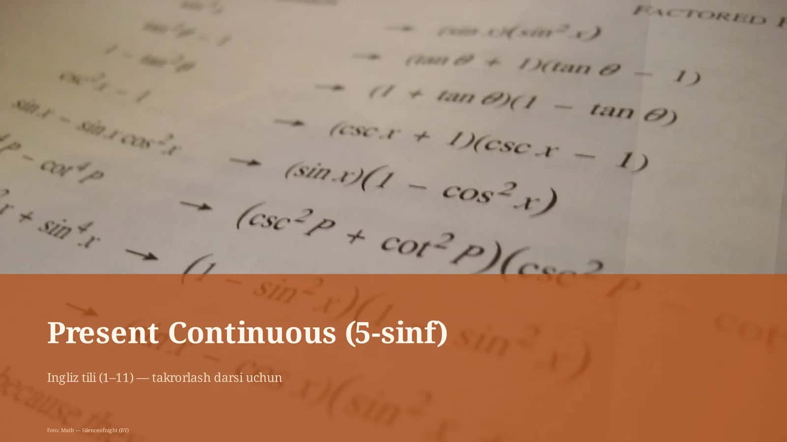 Present Continuous (5-sinf) 1