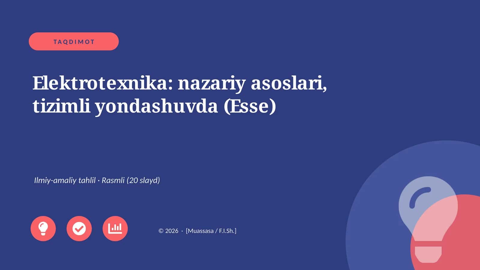 Elektrotexnika: nazariy asoslari, tizimli yondashuvda (Esse) 1
