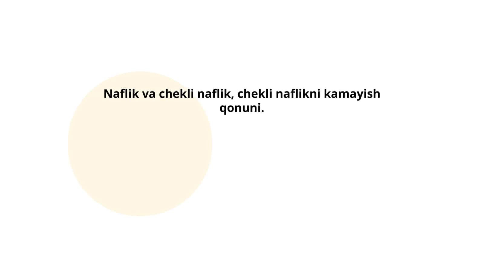 Naflik va chekli naflik, chekli naflikni kamayish qonuni 1