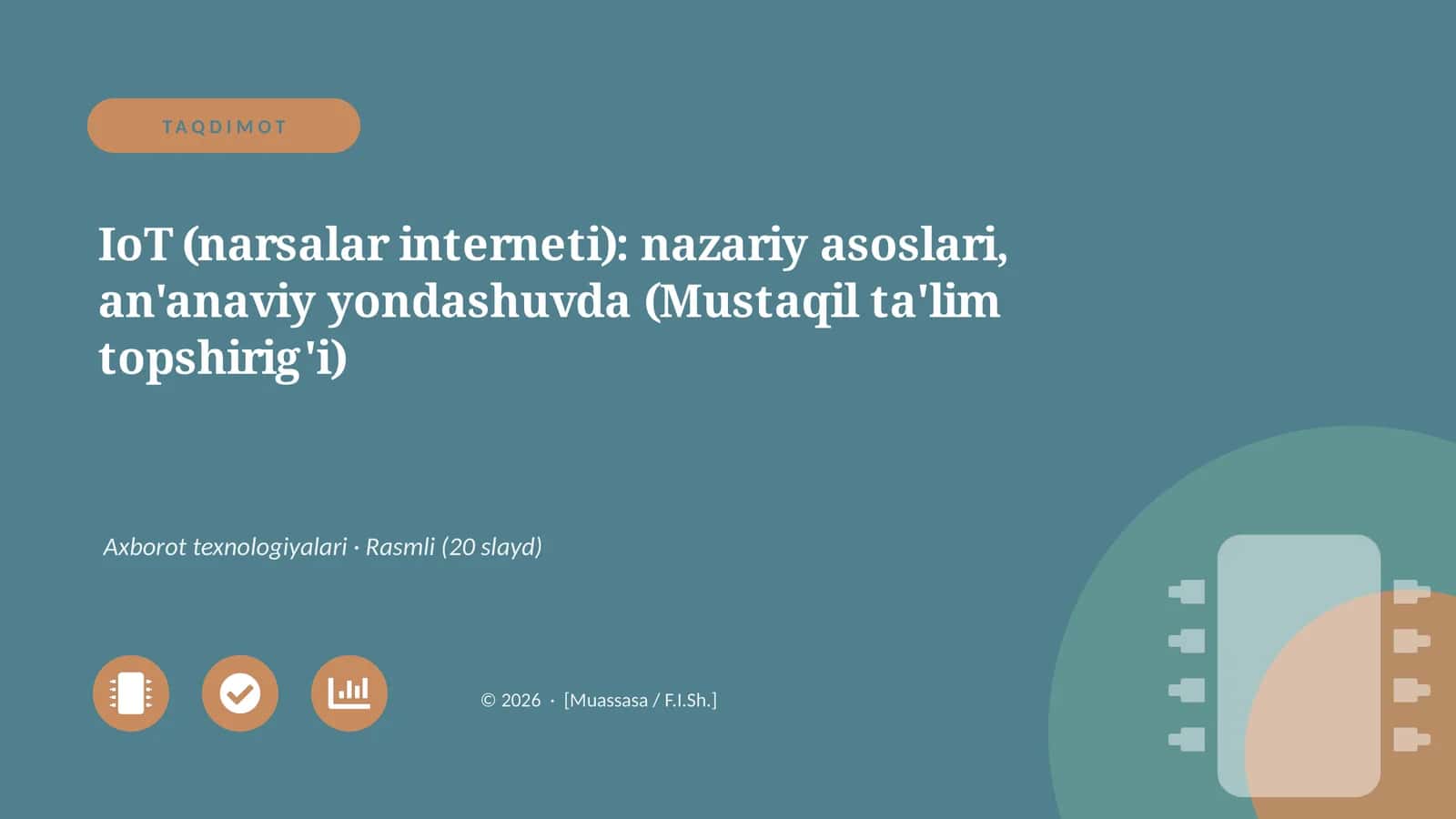 IoT (narsalar interneti): nazariy asoslari, an'anaviy yondashuvda 1