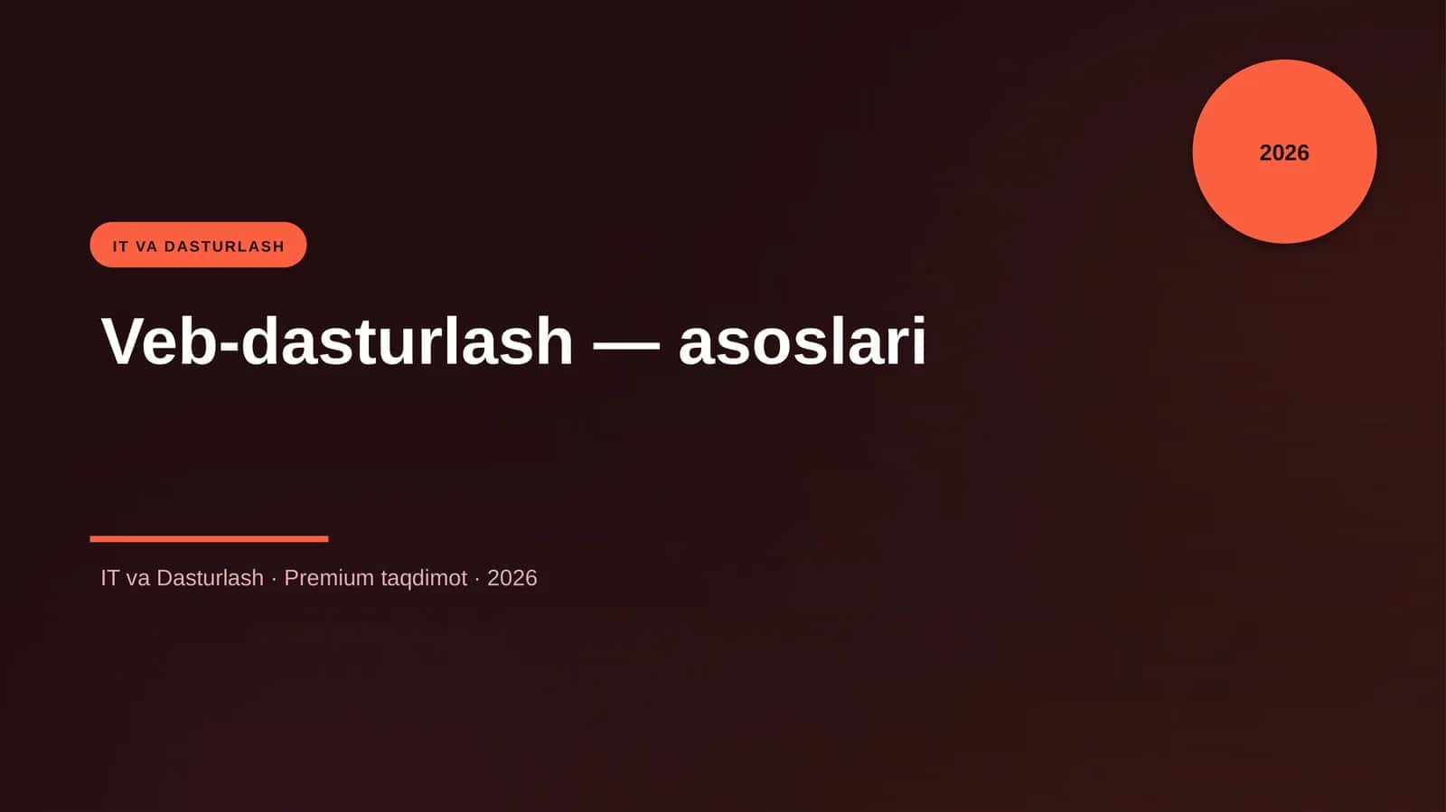Veb-dasturlash — asoslari 1