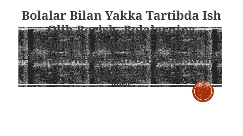 Bolalar Bilan Yakka Tartibda Ish Olib Borish 1