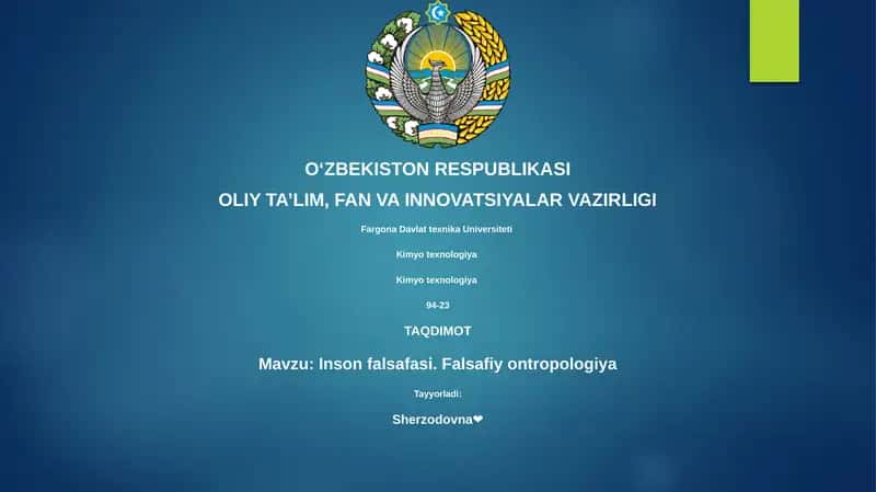 Inson falsafasi. Falsafiy ontropologiya 1
