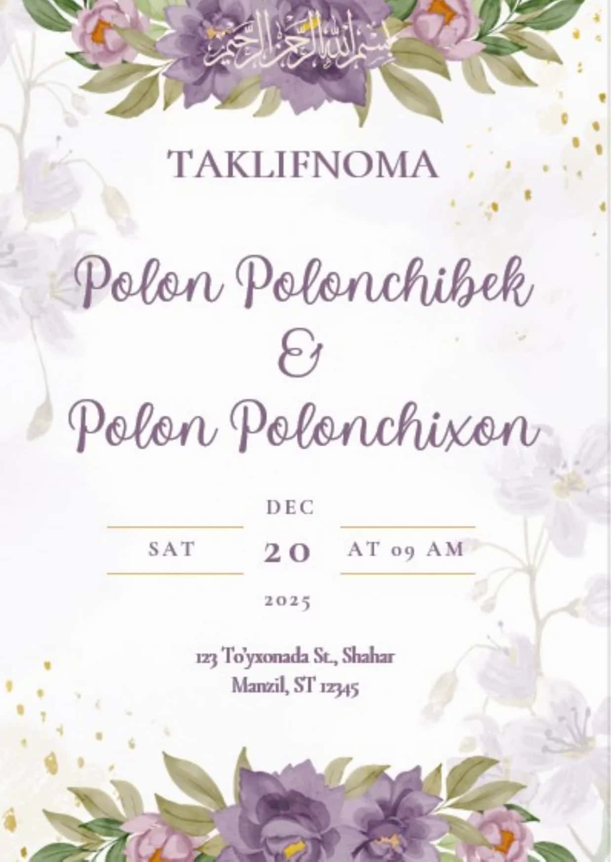 Taklifnoma 1