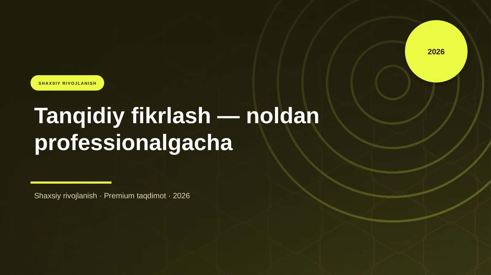 Tanqidiy fikrlash — noldan professionalgacha 1